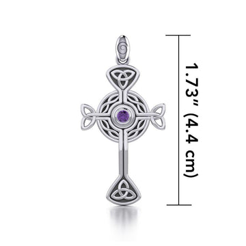 Spiritual and divine focus ~ Sterling Silver Jewelry Modern Celtic Cross Pendant TP1370 - Jewelry